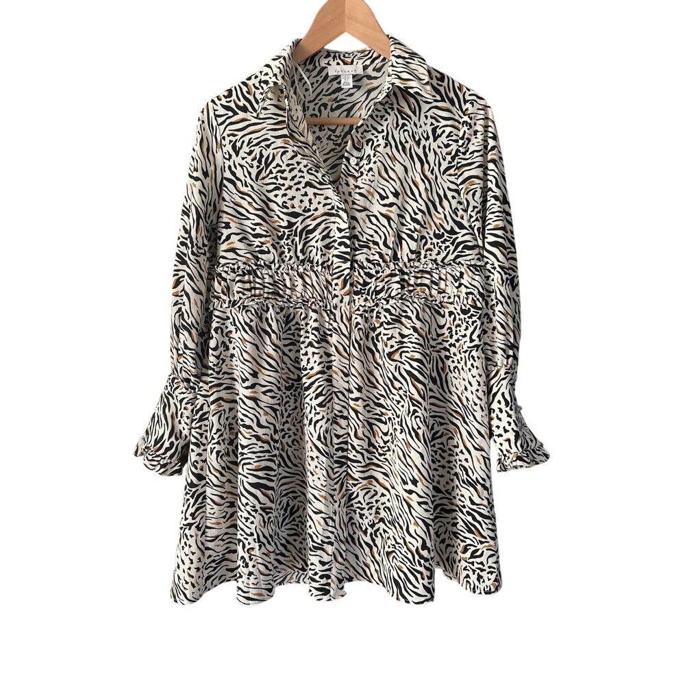 Top shop Zebra mini babydoll shirt dress 2
